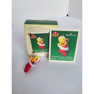 2005 Keepsake Hallmark Candy Cane Tweat Tweety Bird Looney Tunes Mini Ornament